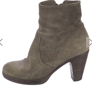 Fiorentini + Baker Olive Suede Ankle Boots